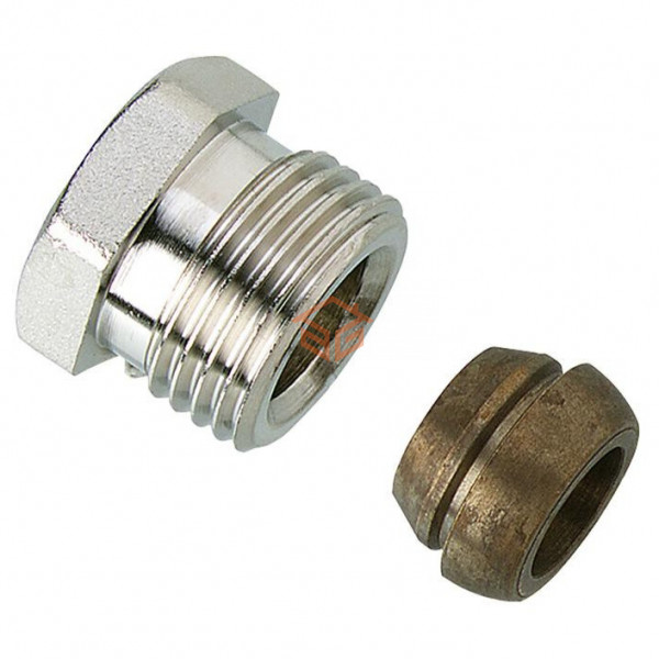Соединитель латунь для медных труб Дн 12х3/8" обжим/НР Danfoss 013G4102
