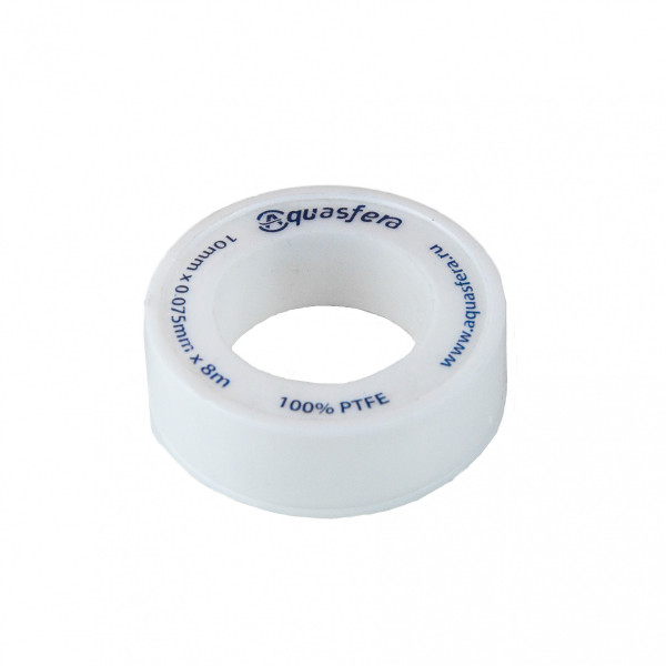 Лента ФУМ PTFE 6020 10ммх0,075ммх8м катушка среда: вода Aquasfera