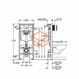Инсталляция Rapid SL для подвесного унитаза с кнопкой смыва Skate Cosmopolitan Grohe 38772001