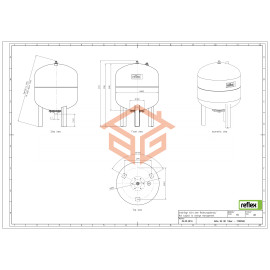 Гидроаккумулятор Refix DE 80 л 10 бар 1" наружная резьба вертикальный Reflex 7306500