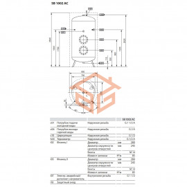 Водонагреватель электрический накопительный 1000 л SB 1002 AC без ТЭН Stiebel Eltron 071282