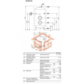 Бойлер косвенного нагрева 600 л SB 602 AC возможна установка ТЭН Stiebel Eltron 71554