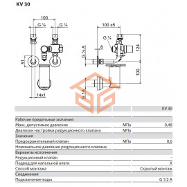 Группа безопасности водонагревателя латунь KV 30 для SH, HFA, SHZ, SHD 1/2" НР Рср= 4.8бар Stiebel Eltron 238957