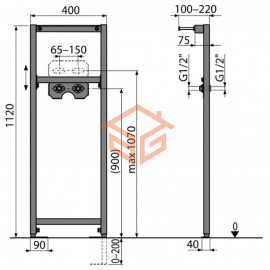 Инсталляция для смесителя Alca Plast A104B/1120