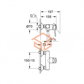Смеситель для душа BauClassic одноручный Grohe