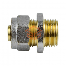 Муфта МП латунь никель обжим Дн 20х1/2" НР ГОСТ 32415-2013 7001 Aquasfera 7001-03