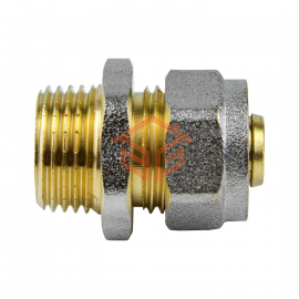 Муфта МП латунь никель обжим Дн 20х1/2" НР ГОСТ 32415-2013 7001 Aquasfera 7001-03