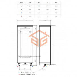 Водонагреватель электрический накопительный 100 л 1,5/2,5 кВт ABSE VLS PRO INOX PW 100 Ariston 3700680