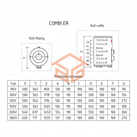 Бойлер комбинированного нагрева 120 л Combi ER 120 V 1 т/о в комплекте ТЭН 1,5 кВт THERMEX UL0000270