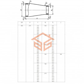 Переход сталь концентрический Дн 377х9,0-273х7,0 (Ду 350х250) бесшовный ГОСТ 17378-2001