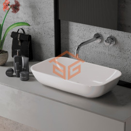 Умывальник мебельный Infinity 60 без отверстия под смеситель белый Sanita Luxe WB.CT/Infinity/60-N/WHT.G/S1