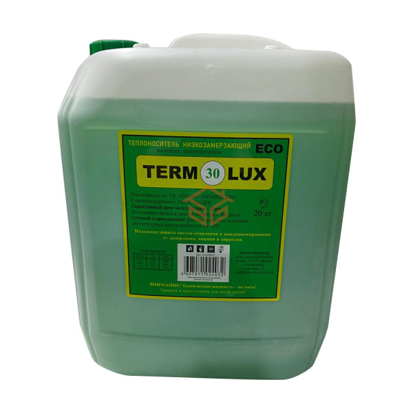 Теплоноситель TERMOLUX ECO-30 20 кг пропиленгликоль 45% Ткр=-30 оС канистра TERMOLUX TLE24032