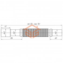 Гофра 32х40/50 L=351-761мм АНИ Пласт K306