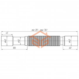 Гофра 40х32/40 L=351-761мм АНИ Пласт K407